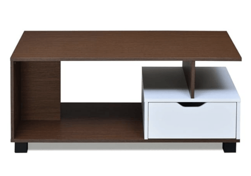 Nilkamal Denzel Engineered Wood Coffee Table | Center Table with 1 Drawer and 1 Open Shelf (Finish Color - Urban Walnut) - Image 2